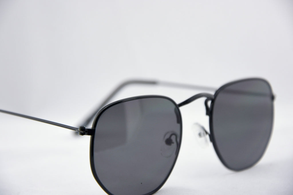 Retro Blinds | Black Hexagon Sunglasses image 1